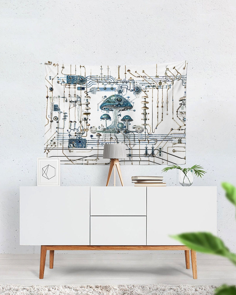 Mushroom Circuitry Tapestry 80"x60"