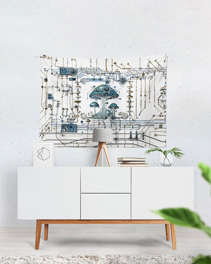 Mushroom Circuitry Tapestry 80"x60"