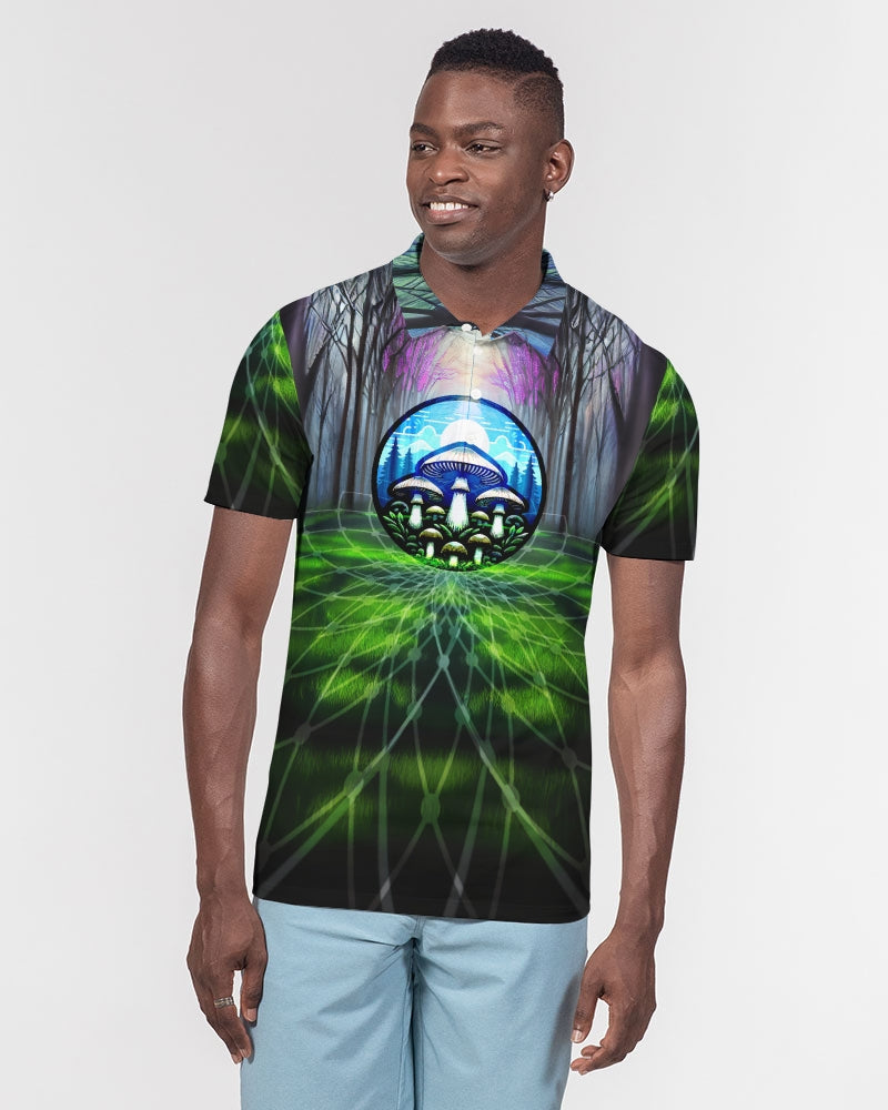 Fungi Forest Men's Slim Fit Short Sleeve Polo