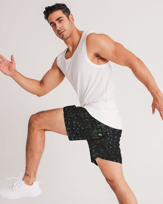 Mushroom Grid Men's All-Over Print Jogger Shorts