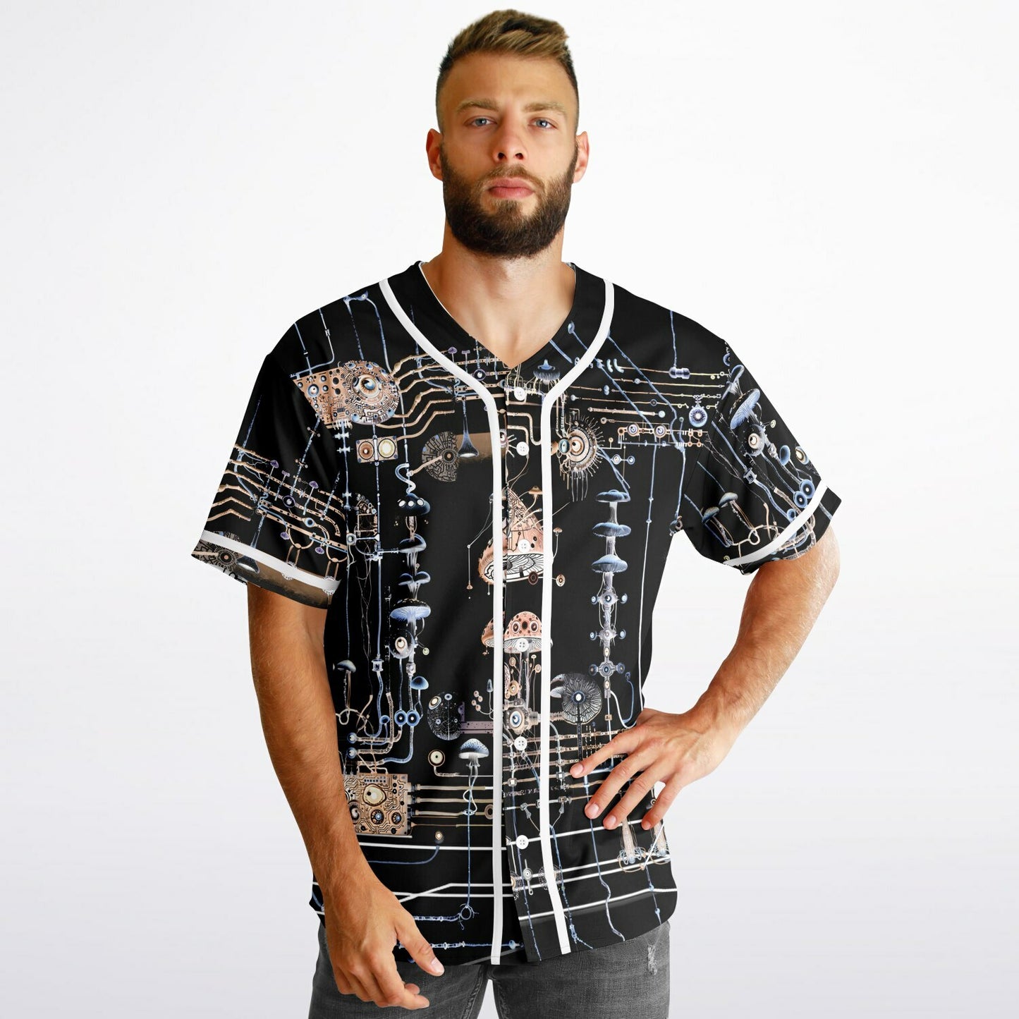 Mushroom Circuitry Reversible Baseball Jersey