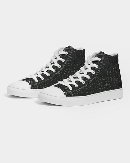 Mushroom Grid Women's Hightop Canvas Shoe