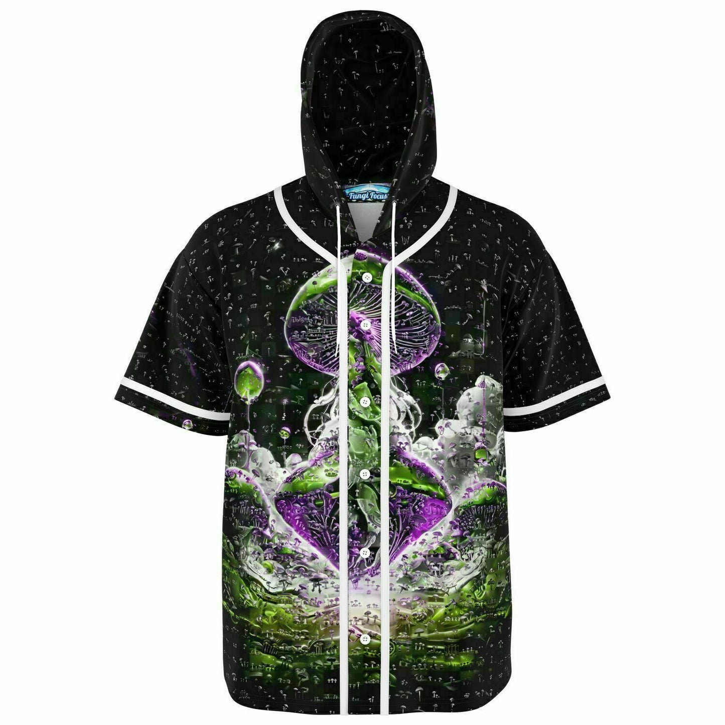 Mushroom Lord Fungi Hooded Baseball Jersey