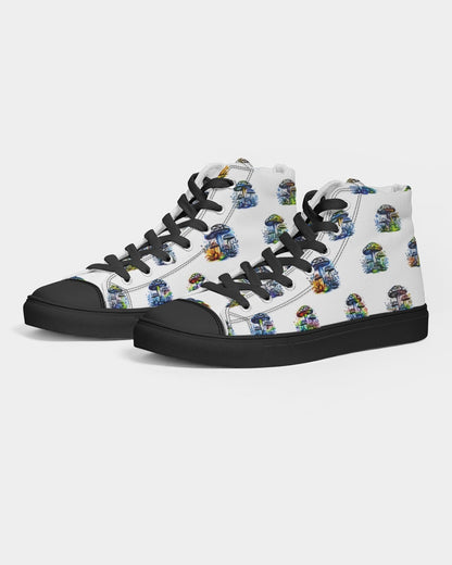 Mushy Rainbows Men's Hightop Canvas Shoe - Black