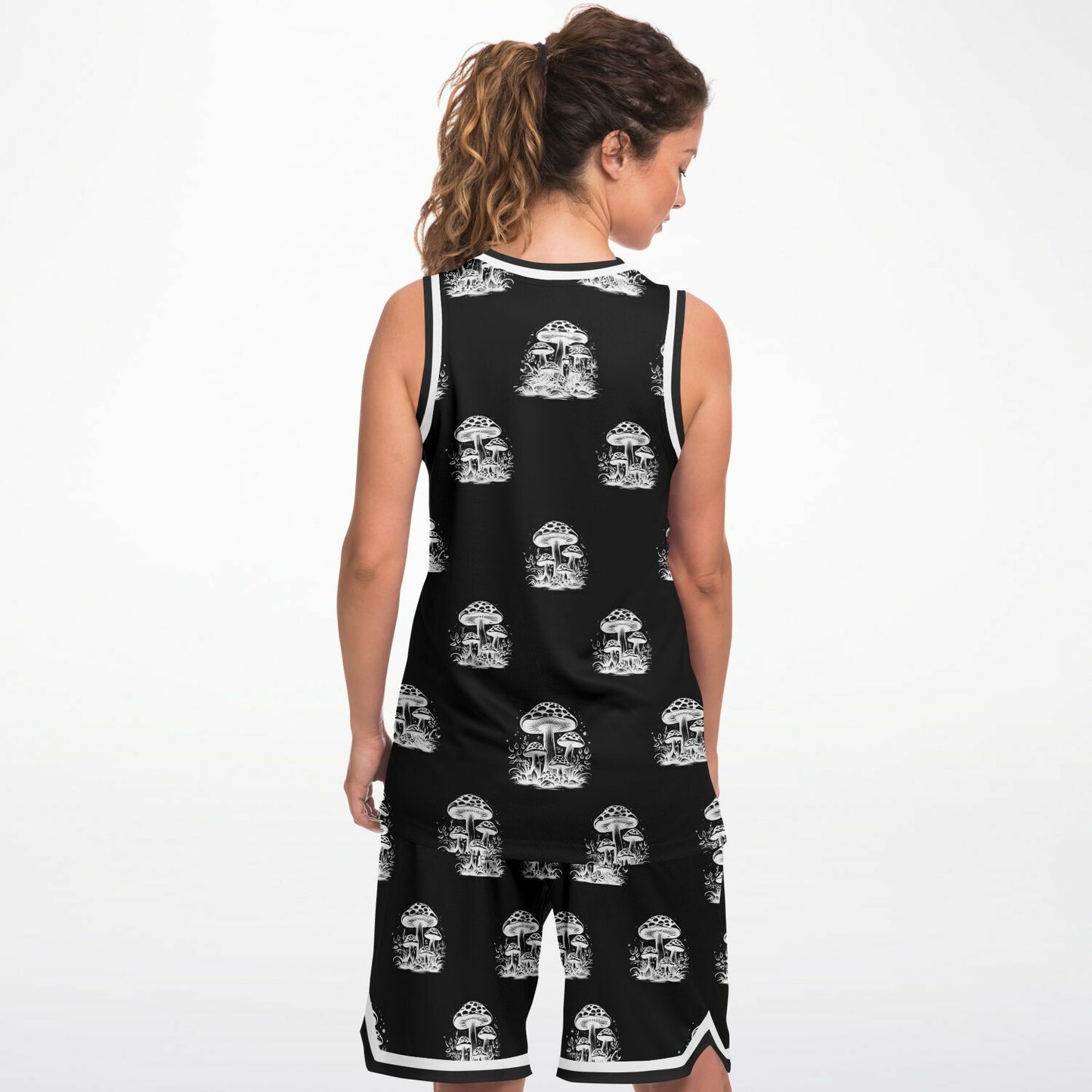 B&W Mushrooms Basketball Set Rib