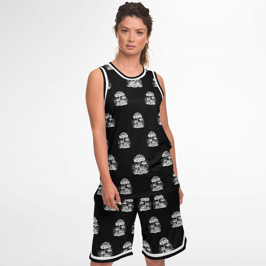 B&W Mushrooms Basketball Set Rib