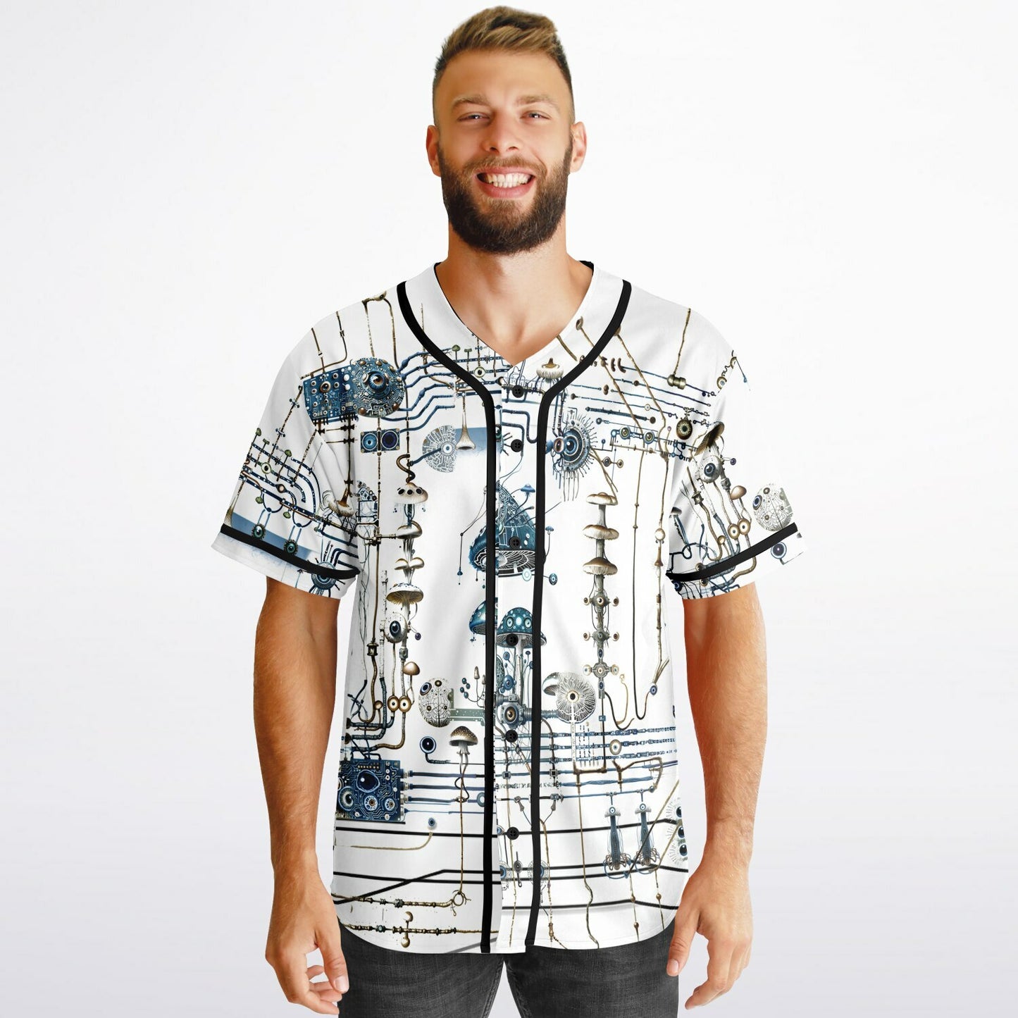 Mushroom Circuitry Reversible Baseball Jersey