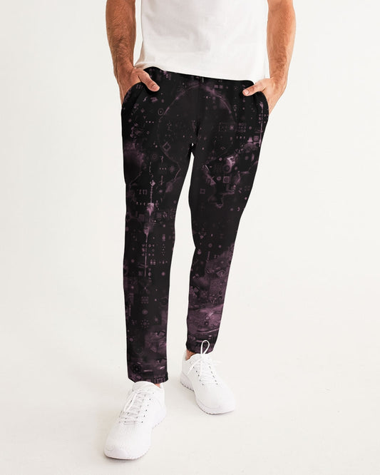 Pink Mushroom pattern Men's All-Over Print Joggers