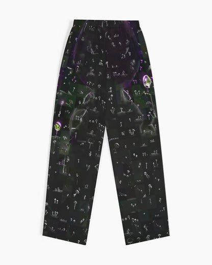 Mushroom Grid Women's Satin Pajama Pants