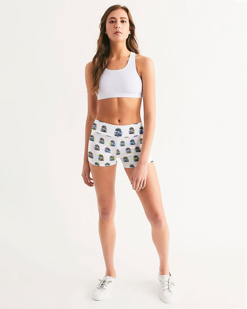 Mushy Rainbows Women's Mid-Rise Yoga Shorts