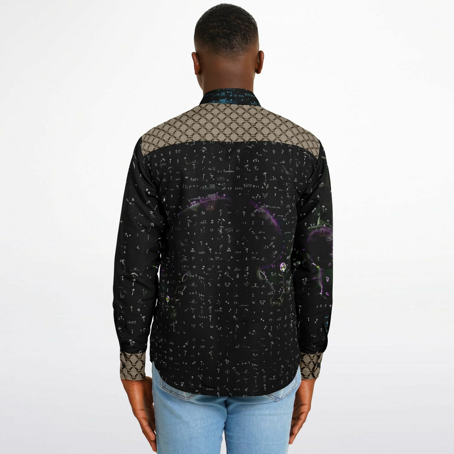 Mushroom Guzzi Long Sleeve Button Down Shirt