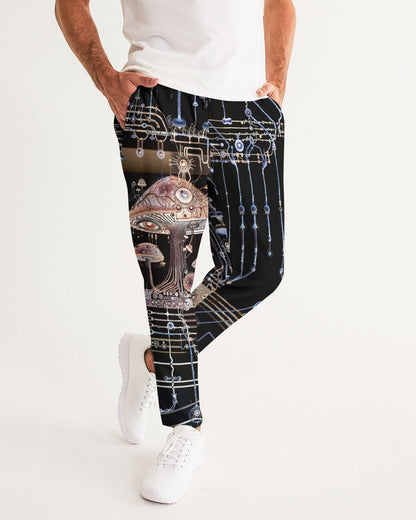 Mushroom Circuitry Dark Men's All-Over Print Joggers