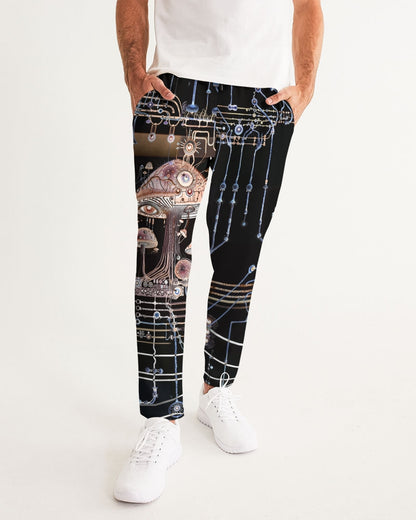 Mushroom Circuitry Dark Men's All-Over Print Joggers