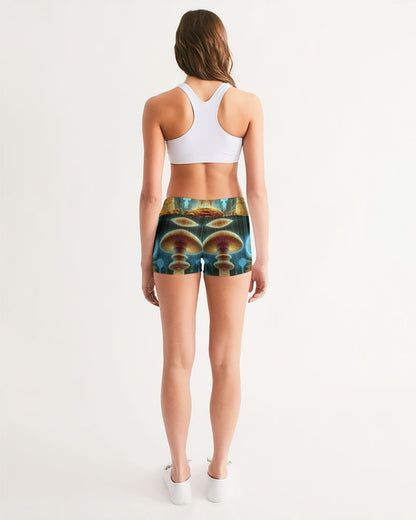 ShroomAmen Women's Mid-Rise Yoga Shorts