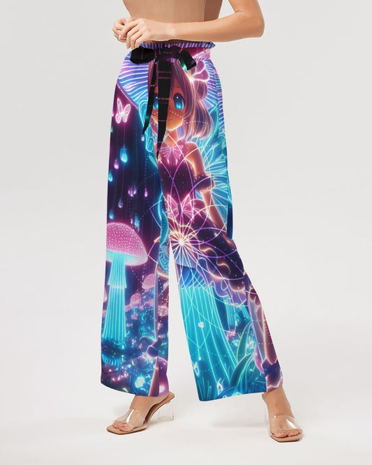 Pink Mushroom Girl Women's High-Rise Wide Leg Pants