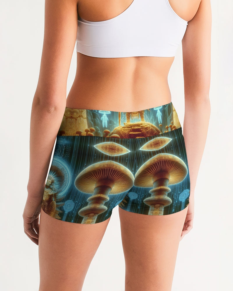 ShroomAmen Women's Mid-Rise Yoga Shorts