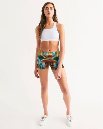 ShroomAmen Women's Mid-Rise Yoga Shorts